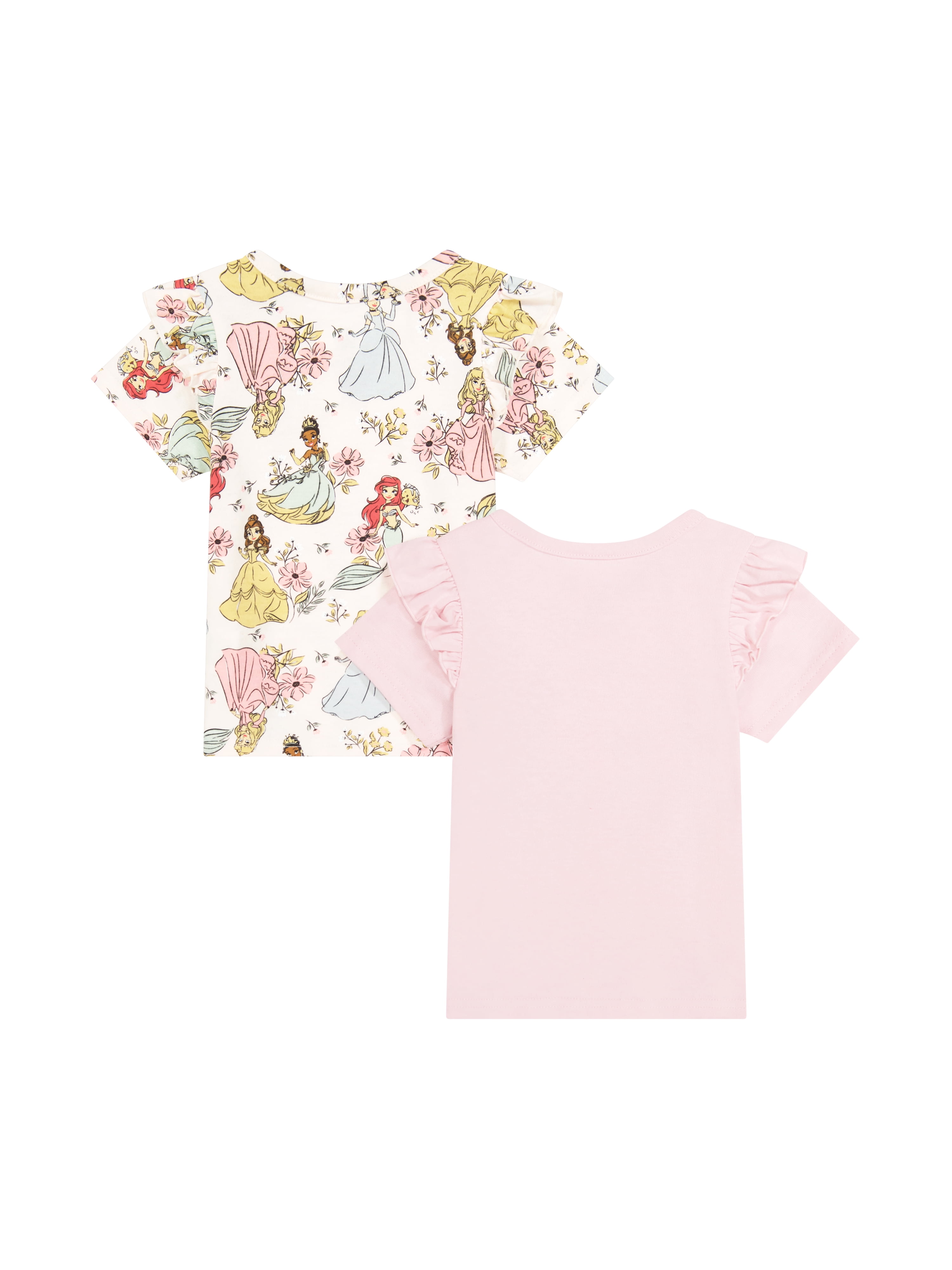 Princesses Baby Girl 2 Pack Short Sleeve Tee Shirts, Sizes 0/3 Months-24 Months