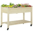 thumbnail image 2 of Outsunny 47" x 21" Raised Garden Bed, Elevated Wooden Planter Box, Natural, 2 of 9