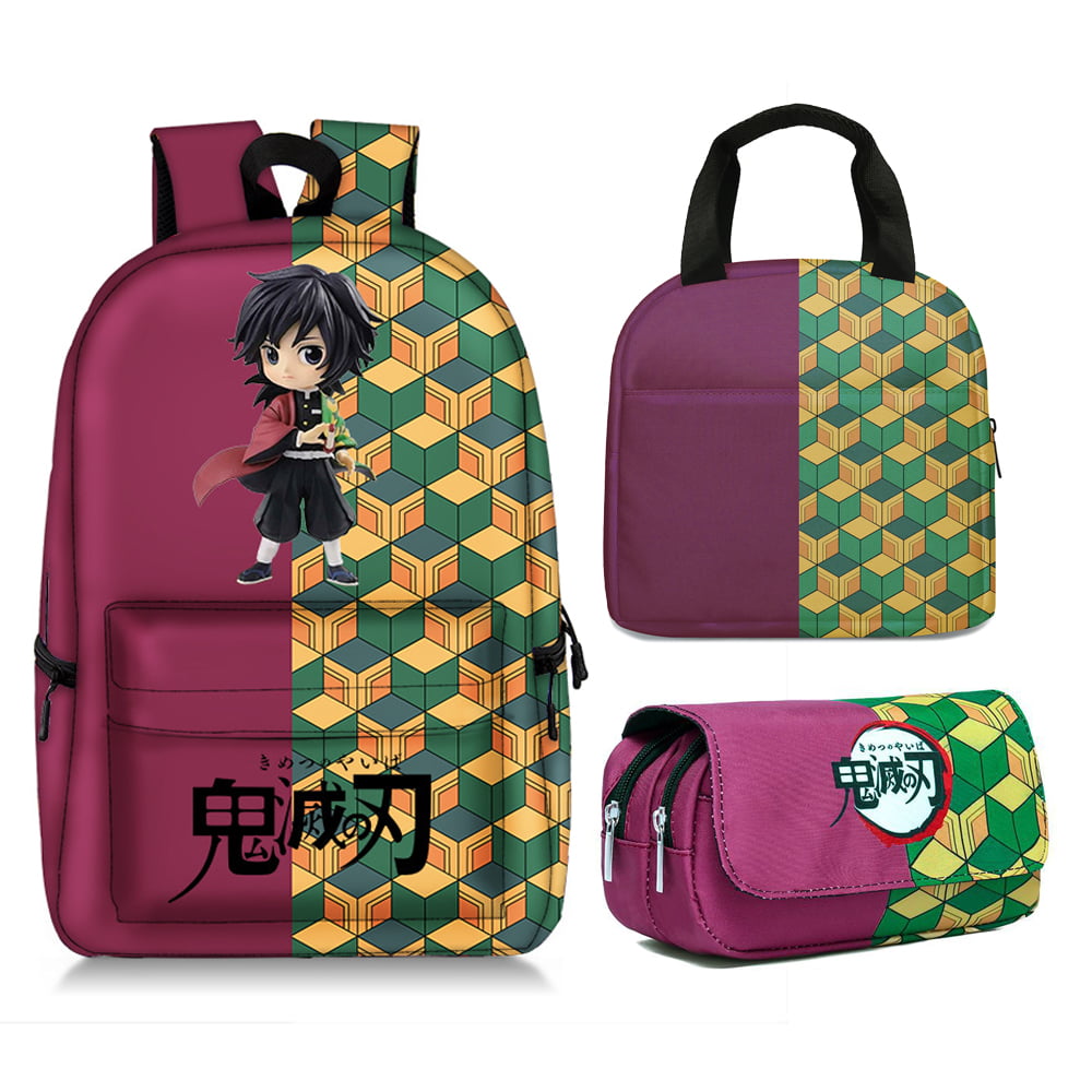 Giyu Tomioka Demon Slayer School Backpack for Boys Girls Laptop Bag Sports Traveling Daypack 16.512.55.5 in