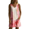 thumbnail image 5 of Guieoi Womens Dresses Plus Size Summer Sleeveless V-Neck Casual Dress with Pockets, Loose-Fit Casual Pink L, 5 of 7