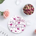 thumbnail image 4 of FMSHPON Pink Crown The Princess Showers Here Set of 8 Round Coaster for Drinks, Absorbent Ceramic Stone Coasters Cup Mat with Cork Base for Home Kitchen Room Coffee Table Bar Decor, 4 of 6