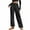 Black, variant on asjyhkr Plus Size Dress Pants Women Quick Drying Button down High Waist Wide Leg Breathable Work Business Pants,S-5XL