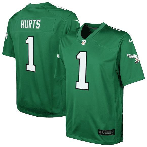 Youth Jalen Hurts Philadelphia Eagles NFL Player Game Team Jersey