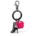 thumbnail image 1 of Women IP Light Black Stainless Steel Key Ring with Synthetic in Rose, 1 of 1