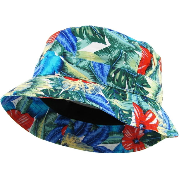 Floral Bucket Hat Fashion Flower Print Summer Cap