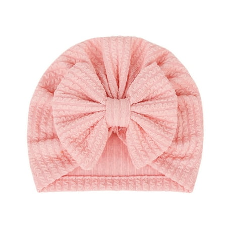 

MPWEGNP Boys Bow Cap Kids Baby Solid Toddler Hat Months 024 Headwear Girls Baby Care 3 Month Old Swim Baby Turban Bow Hat