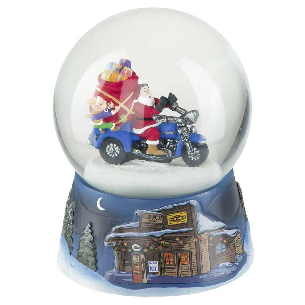 Harley-Davidson Winter 2019 Sculpted Biker Santa Glass Snow Globe HDX