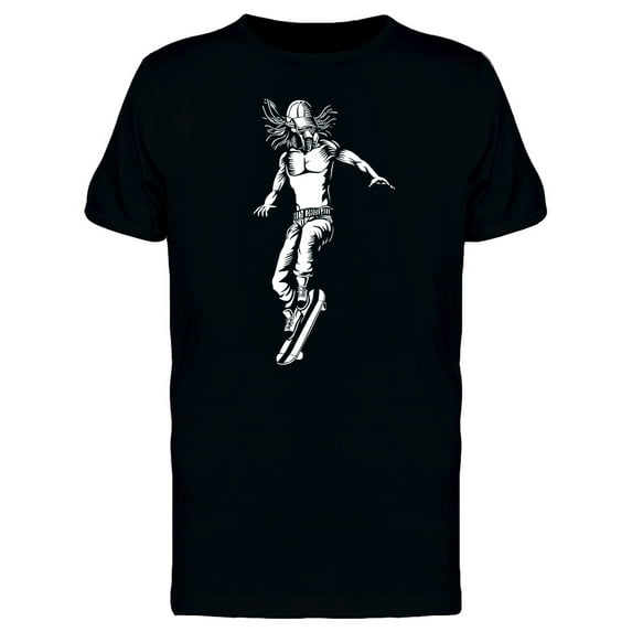 Hipster Skateboard T-Shirt Men -Image by Shutterstock, Male Large