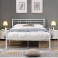 thumbnail image 3 of uhomepro Metal Bed Frame for Adults Teens Kids, Modern Full Size Platform Bed Frame with Headboard and Footboard, Bedroom Furniture with Metal Slat Support, No Box Spring Needed, White, Q18801, 3 of 13