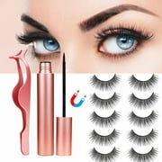 5 Pairs Magnetic False Eyelashes Magnetic liquid Eyeliner Lashes Kit