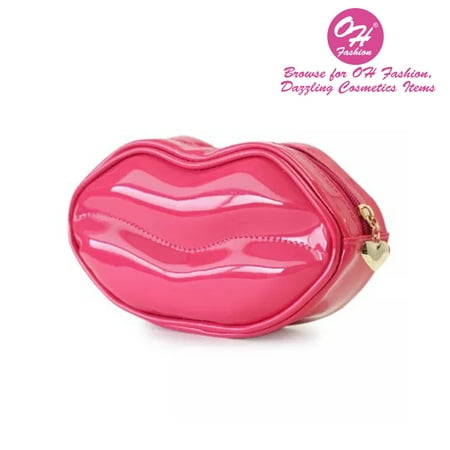 OH Fashion Cosmetic Bag Glamorous Smooch Pink Scandal Women Travel Bag Makeup Bag Clutch Bag Vanity Case Toiletry Bag Lip Shape Design Medium (Best Way To Make Lips Pink)