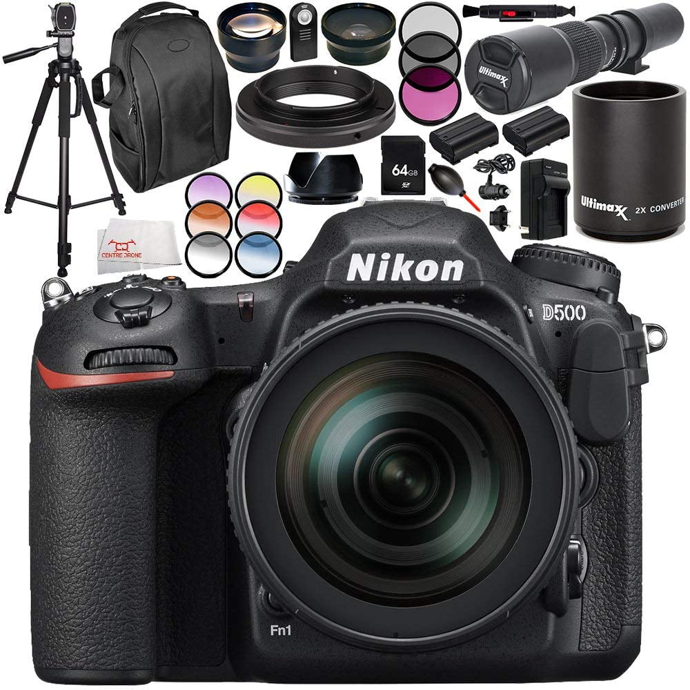Nikon D500 DSLR Camera with 1680mm Lens 19PC Accessory Bundle