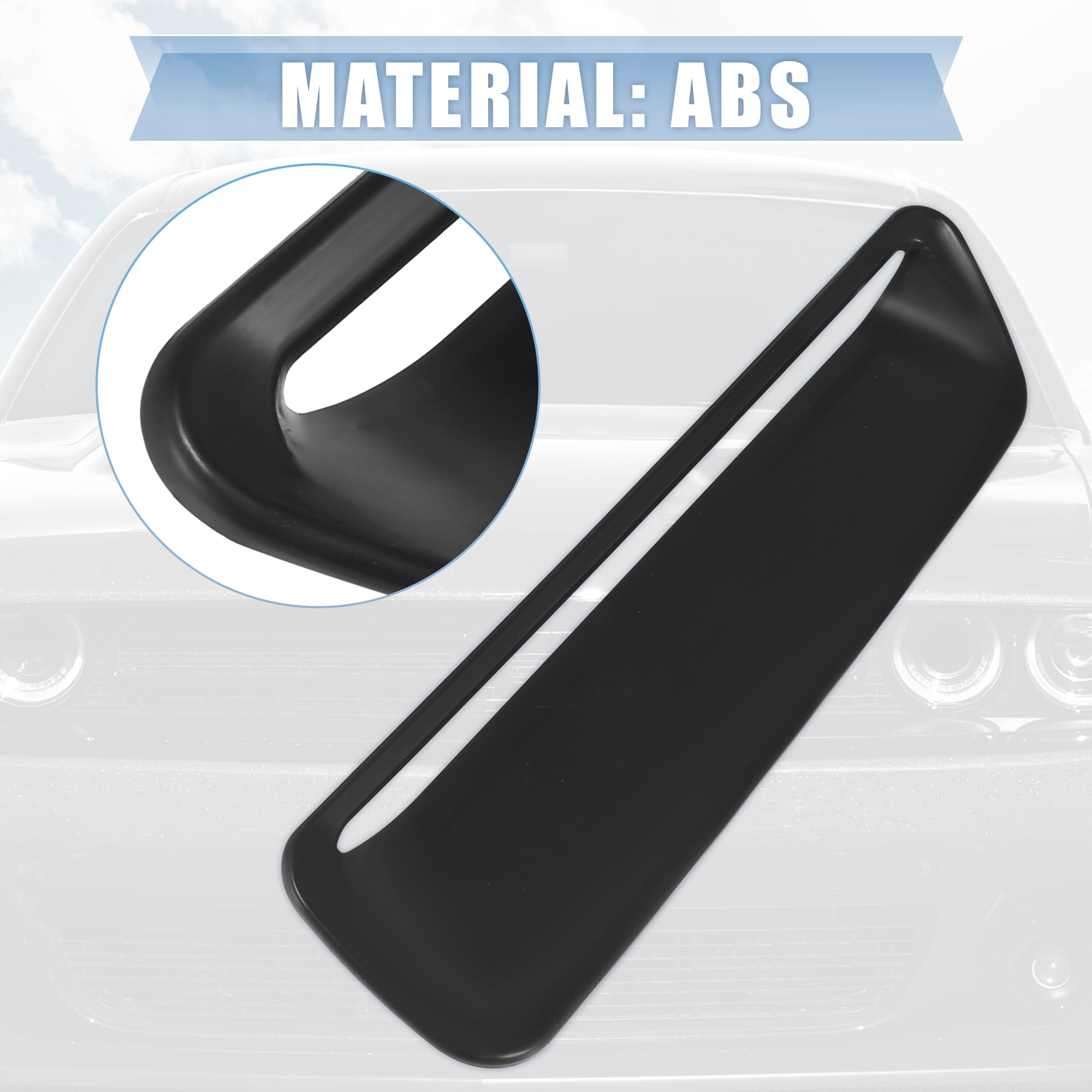 Pair ABS Front Engine Hood Air Conditioner Air Outlet Cover Trim Black for Dodge Challenger 2015-2020