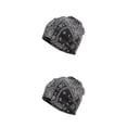 thumbnail image 2 of Guardurnaity Gorro de lana hiyab preatado, pañuelo para la cabeza con estampado floral, turbante, envoltura ajustable para la cabeza, protección para los Flor de nuez negra 2piezas Guardurnaity CBP385667, 2 of 5
