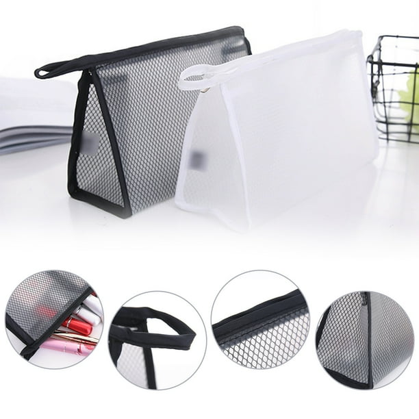Necesera de aseo transparente para viajes, bolsa de maquillaje cosmético de PVC de 9,06x5,51x3,35 pulgadas con cremallera resistente - Accesorios de mano TSA para mujeres y hombres