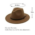 thumbnail image 5 of Sunjoy Tech Women Vintage Felt Fedora Hat Wide Brim Wool Panama Hats with Belt Buckle Solid Color Bowler Cap, 5 of 5