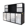 thumbnail image 4 of 7 ft Heavy Duty Workbench Garage Workbench Cabinet,18 Drawers ,4 Cabinets , Pegboard),Silver, 4 of 8
