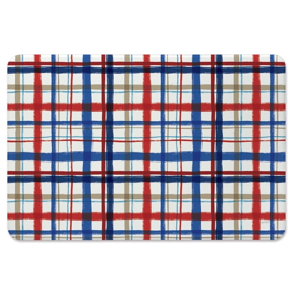 Highland Home Americana Plaid 30" x 20" Comfort Kitchen Floor Mat