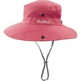 thumbnail image 2 of Muryobao Toddler Child Kids Girls Summer Sun Hat Wide Brim UV Protection Hats Floppy Bucket Cap for Beach Fishing Gardening Pure Watermelon Red, 2 of 7