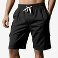 thumbnail image 3 of Men's Breathable Mesh Lined Shorts, Summer Running Shorts with Quick-Dry Tech & Multi-Pocket Design ,Black L, 3 of 4