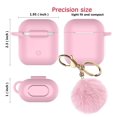 thumbnail image 4 of Airpods Silicone Case fur Ball for Airpods 2nd, Tekcoo Protective Portable Silicone Cover Skin for Airpods 2 [Front LED Visible] Accessories w/ Golden Keychain - Baby Pink, 4 of 7