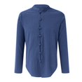 thumbnail image 2 of Camisas s Para Hombre De Vestir Camisa de manga larga para hombre Camisa casual con cordón de moda Camisa medieval masculina (Blue, 3XL), 2 of 5
