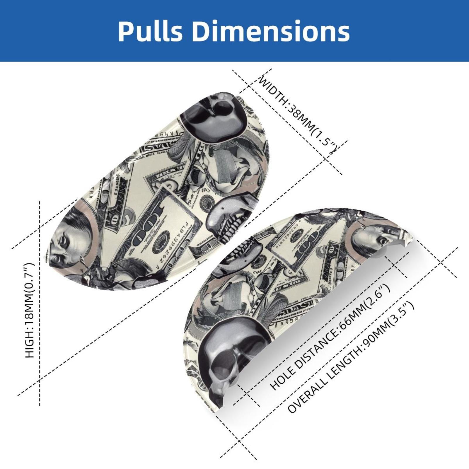 PhooArto 6 Pcs Cup Drawer Pulls, Vintage Skulls Dollar Pattern Shell Shape Handles Cabinet Knobs for Dresser Cupboard Closet Wardrobe with Screws