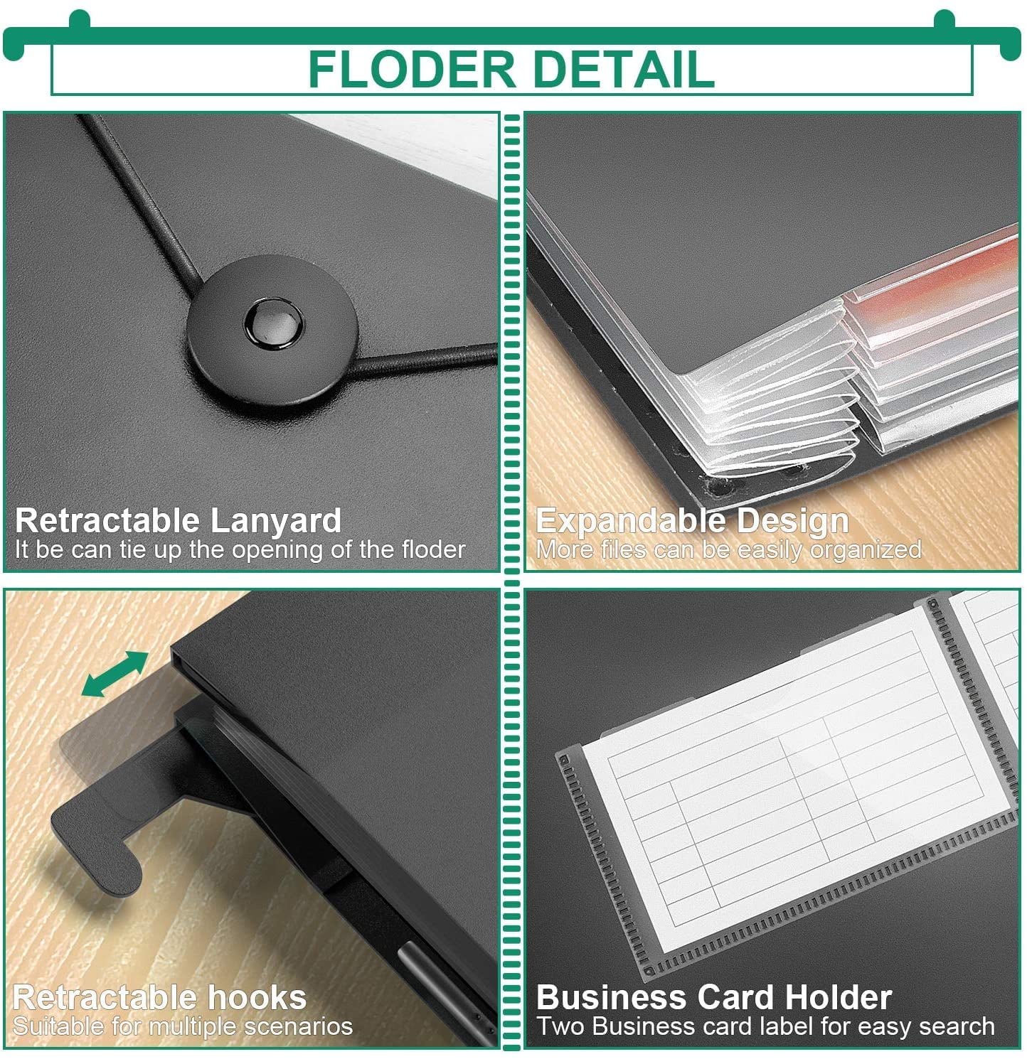 3 Pack Expanding Hanging File Folders, 7 Pockets Accordian File Organizer for Document Bill, Large Capacity, Multi-Color Tabs, Letter Size for Filing Cabinet