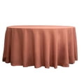 thumbnail image 2 of Balsa Circle 120" Terracotta Round Polyester Tablecloth Wedding Table Linens, 2 of 6