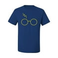 thumbnail image 2 of Wild Bobby, Gold Wizard Glasses and Lightning Scar, Movies, Men Graphic Tee, Royal, Medium, 2 of 4