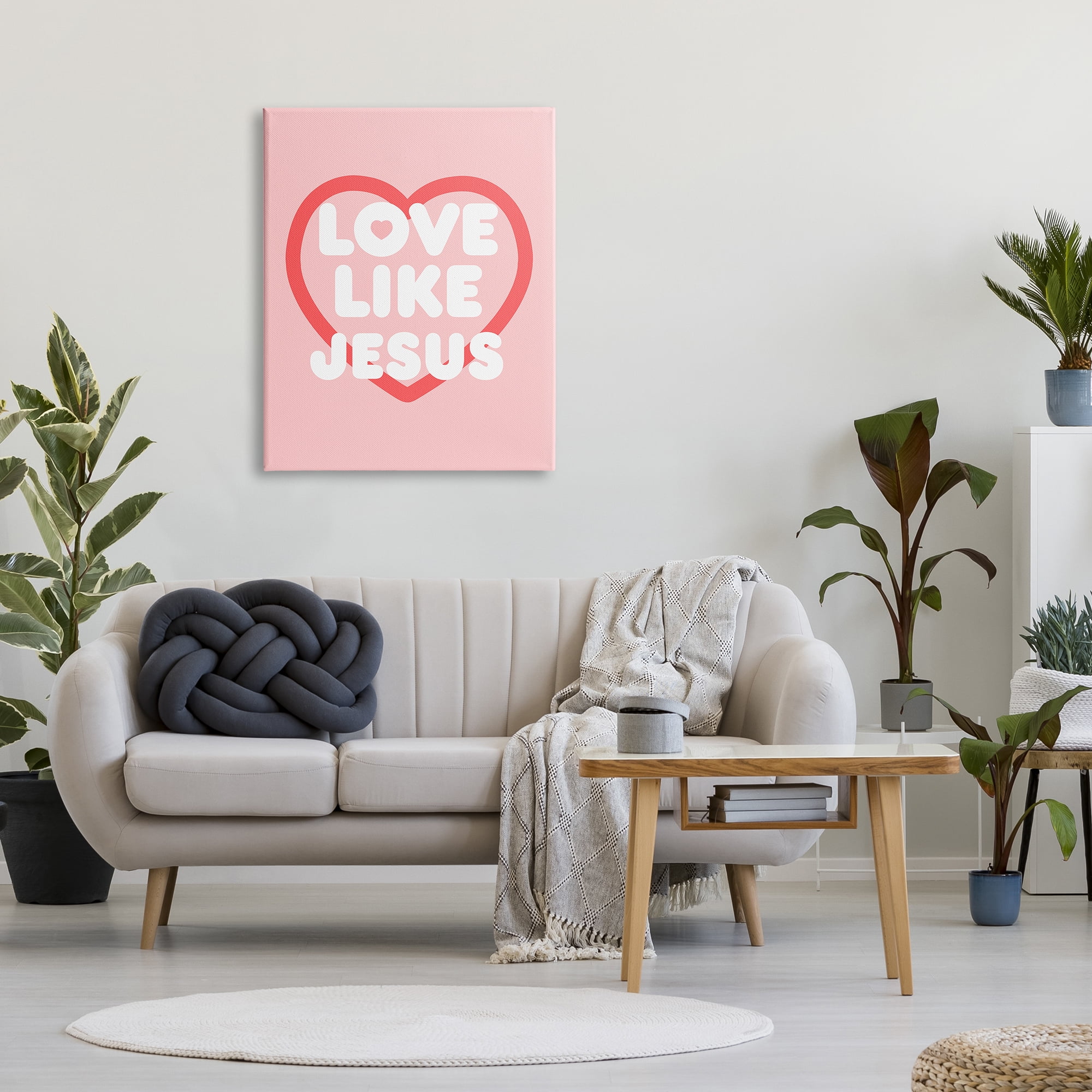 Stupell Industries Love Like Jesus Heart Inspirational Painting Gallery Wrapped Canvas Art Print Wall Art, 30 x 40