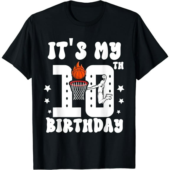 It's My 10th Birthday Basketball Boys Party 10 Years Old T-Shirt