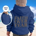 thumbnail image 2 of MUXiin Faith Over Fear Hoodie Kids 10-12 Boys Trendy Cute Christian Letter Print Sweatshirts Oversized Graphic Pullover Tops, 2 of 8
