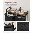 thumbnail image 3 of Boutique Home Laundry Hamper Sorter with 2 Bags, Metal Frame and Rustic Brown/Black Shelf, 3 of 7