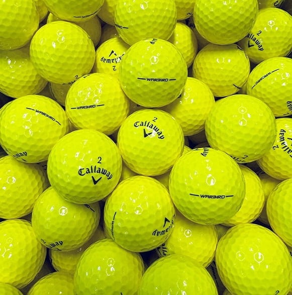 Pre-Owned Callaway Warbird Yellow Recycled Golf Balls 5A - 3 dozens - by Mulligan