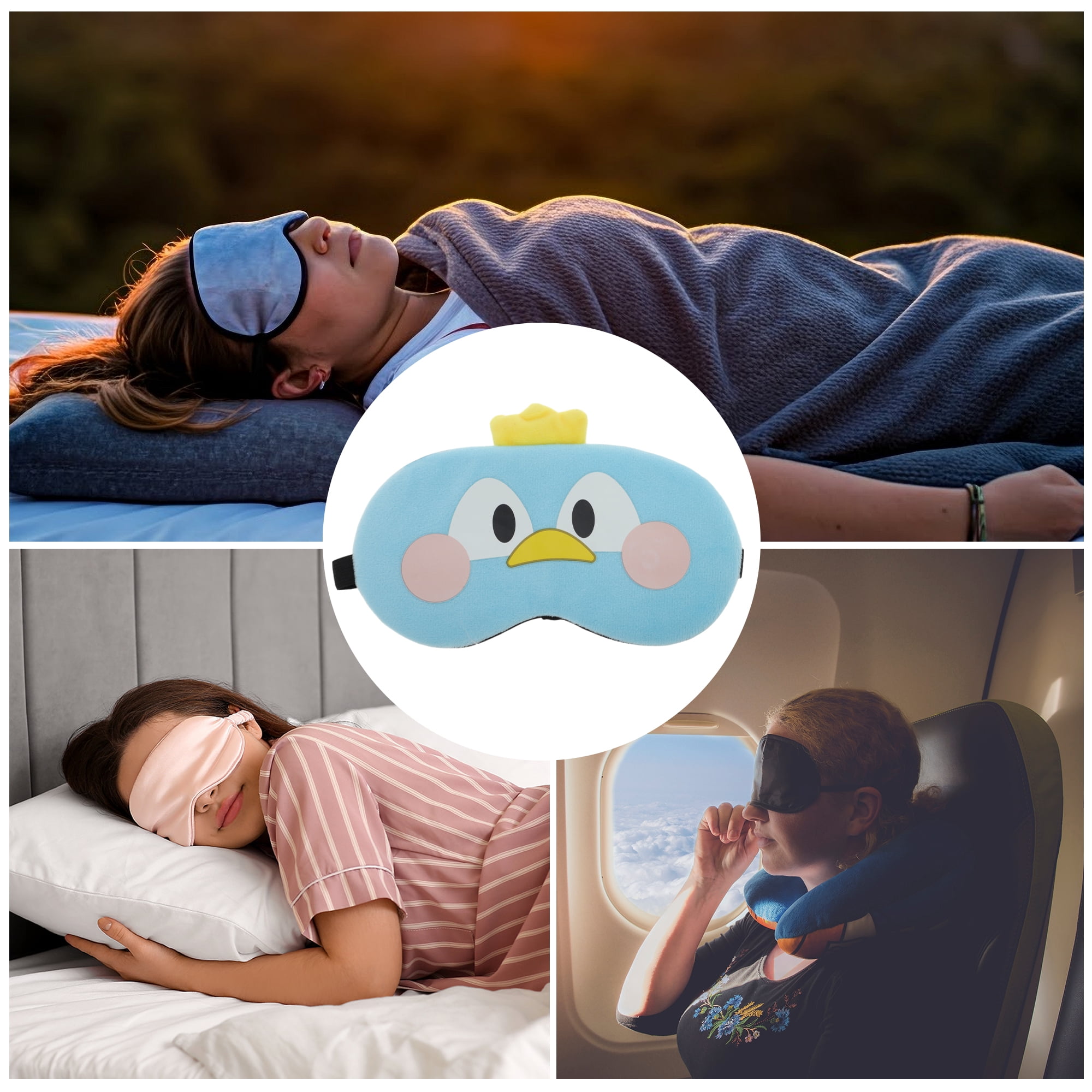 Unique Bargains Portable Crown Duck Sleep Mask for Home and Travel Blue