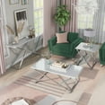 thumbnail image 3 of Furniture of America Cano Glam White Steel 3-Piece Living Room Table Set by, 3 of 5