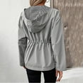 thumbnail image 6 of TrendOFT Womens Lightweight Hooded Raincoat Waterproof Windbreaker Jacket Packable Active Outdoor Rain Jackets Grey XXL, 6 of 6