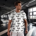 thumbnail image 3 of Wukai Dachshund Dog Puppy Print Men's Short-Sleeved Mesh T-Shirt,Quick-Dry Short Sleeve Workout T-Shirt-4X-Large, 3 of 8