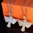 thumbnail image 6 of Angel Wings Cross Pendant Necklace for Men & Women, Iced Cubic Zirconia Cross Necklace with 24" Rope Chain, Hypoallergenic Tarnish-Resistant Jewelry, Gift Box Included, 6 of 11