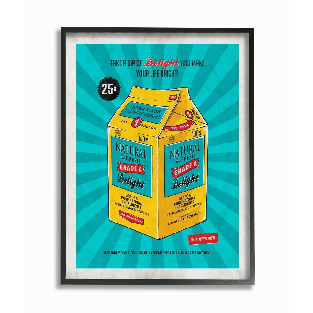 Stupell Industries Grade A Delight Funny Vintage Comic Book Design Framed Wall Art by Ester Kay
