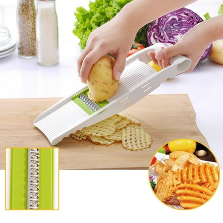 Jeobest Kitchen Vegetable Cutter - Adjustable Mandoline Slicer Vegetable Slicer Vegetable Grater Cutter with 5 Ultra Sharp Interchangeable Stainless Steel Blades and Hand Guard Kitchen Tool (Best Mandoline Slicer Uk)