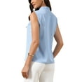 thumbnail image 3 of TANK TOP REFINADO Para Mujeres Verano V Cuello Negocios Elegante Casual Sin Mangas Blusa Camiseta XS Azul, 3 of 6
