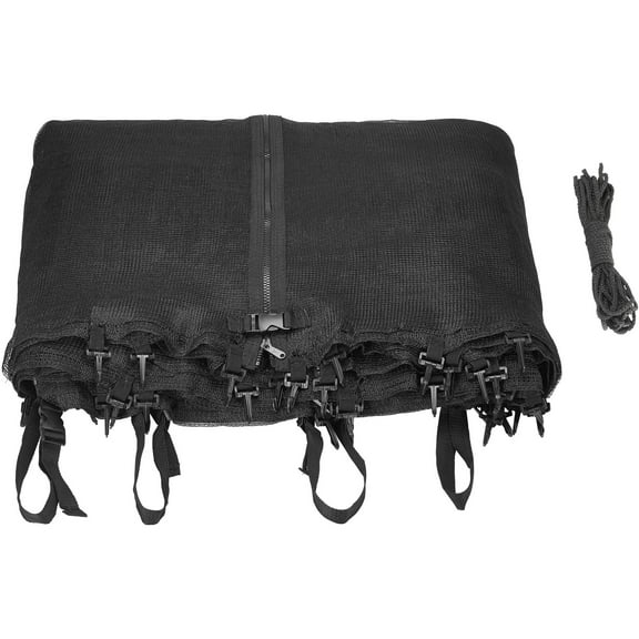 Machrus Upper Bounce Trampoline Safety Net Replacement, Fits 10 FT Round Frame, Using 6 Poles (or 3 Arches) - Adjustable Straps- Trampoline Netting Replacement - Net Only