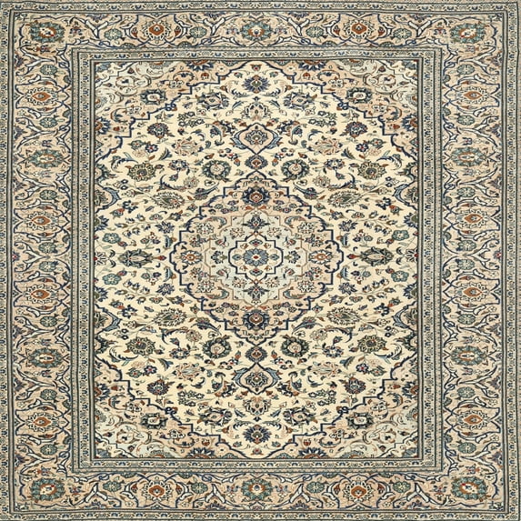 Ahgly Company Machine Washable Indoor Square Traditional Carbon Gray Area Rugs, 6' Square
