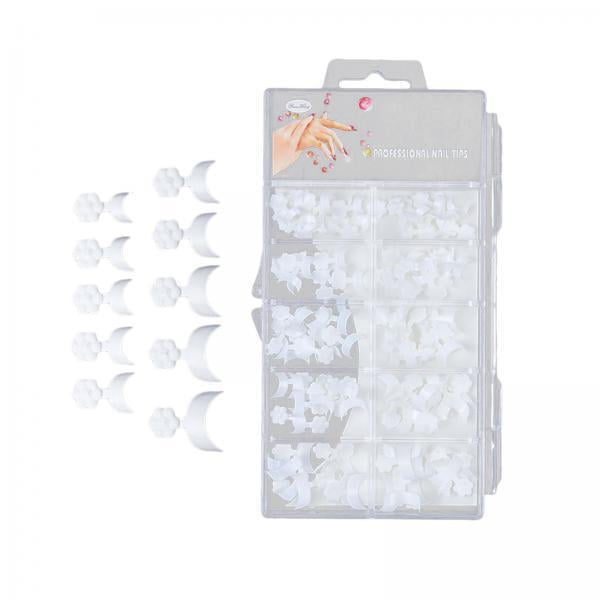 2xpuntas de Uñas Francesas, Uñas Postizas con Forma de Blanca, Construcción Rápida, 100 Uds. , 2 piezas
