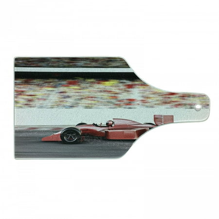 

Cars Cutting Board Sports Theme Red Race Car Side View on a Track Leading the Pack with Motion Blur Tempered Glass Cutting and Serving Board Wine Bottle Shape Grey Red Black by Ambesonne