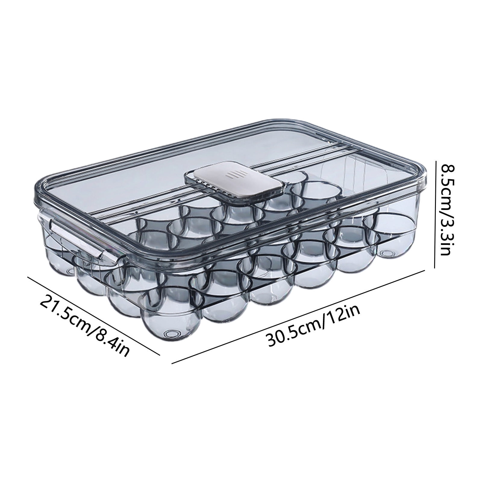Clear Plastic Egg Storage Container with Lid, Thick Large Capacity Fridge Egg Organizer, Stackable Food Storage Box, Airtight Refrigerator Egg Keeper, Durable Kitchen Storage Box