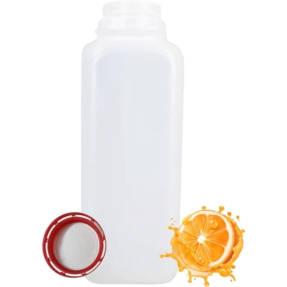 16 Oz Empty Plastic Juice Bottles with Tamper Evident RED Caps (80 Pack) Drink Containers - Great for Homemade Juices, Milk, Smoothies, Tea and Other Beverages - Food Grade BPA Free - Made in USA