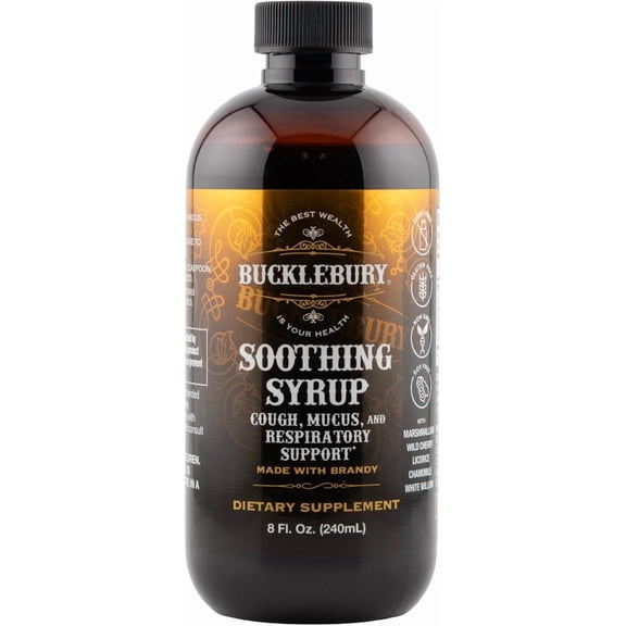 BUCKLEBURY Soothing Herbal Syrup - Upper Respiratory Support, Original Premium Herbal All in One Supplement for Sinus, Bronchi, Throat, and Respiratory Support - 8 oz